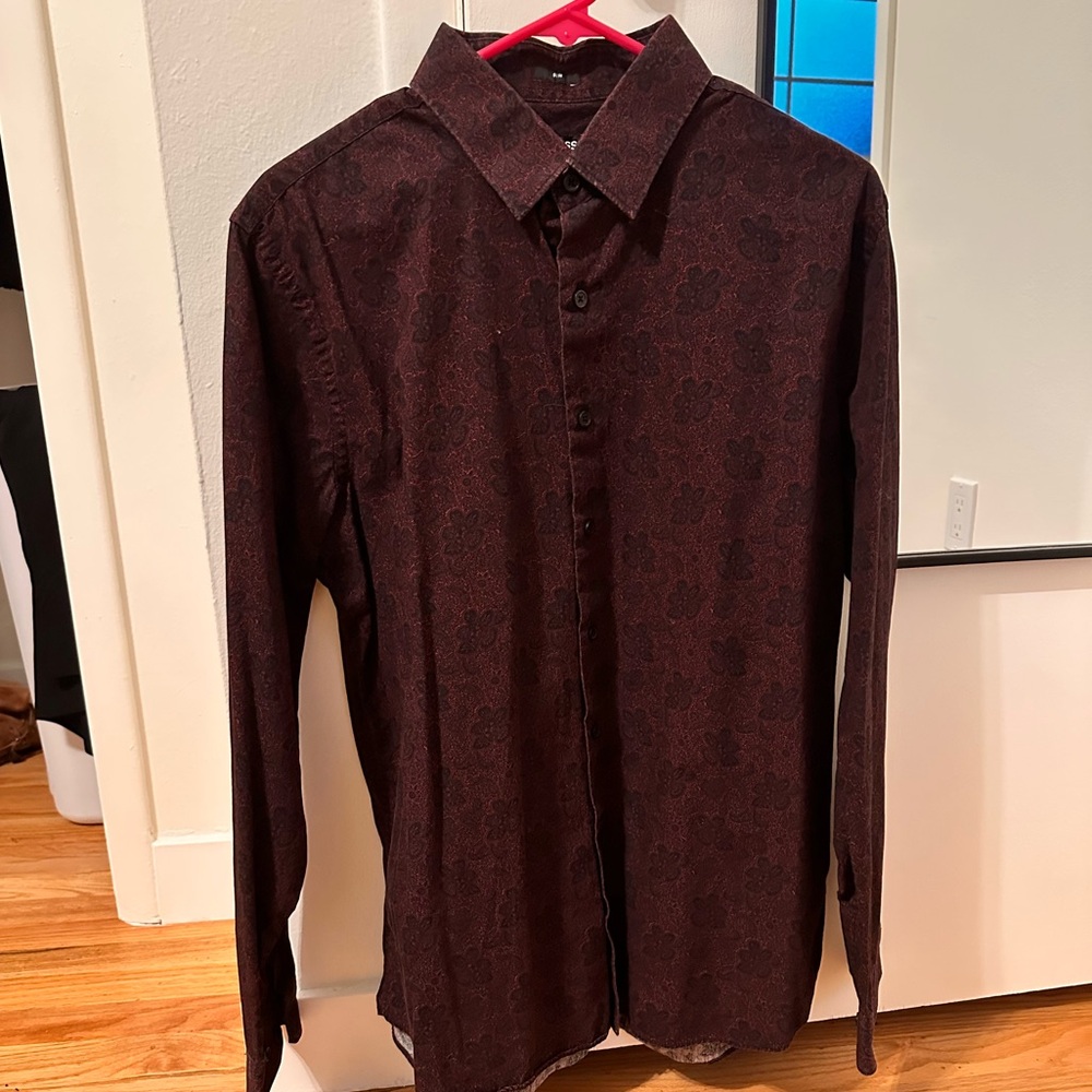 Express Maroon Button Down Shirt